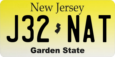 NJ license plate J32NAT