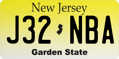NJ license plate J32NBA
