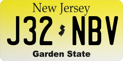 NJ license plate J32NBV