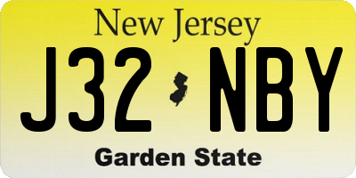 NJ license plate J32NBY