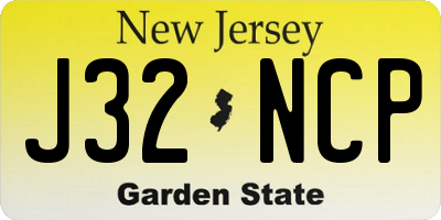 NJ license plate J32NCP