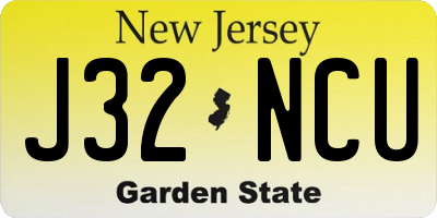 NJ license plate J32NCU