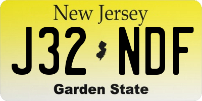 NJ license plate J32NDF