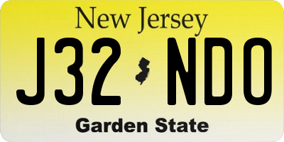 NJ license plate J32NDO