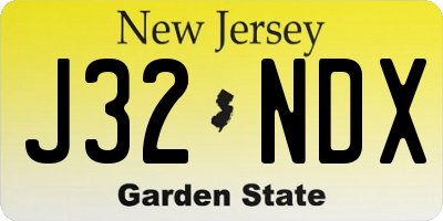 NJ license plate J32NDX