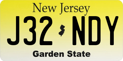 NJ license plate J32NDY