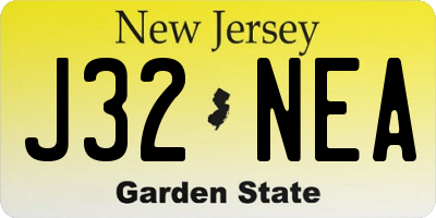 NJ license plate J32NEA