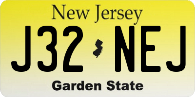 NJ license plate J32NEJ