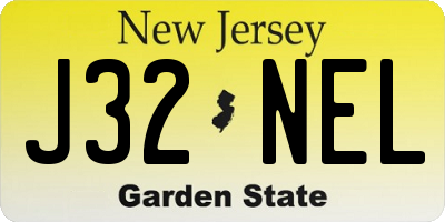 NJ license plate J32NEL