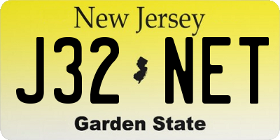 NJ license plate J32NET