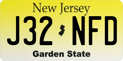 NJ license plate J32NFD