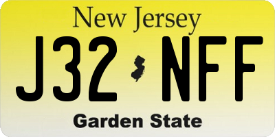 NJ license plate J32NFF