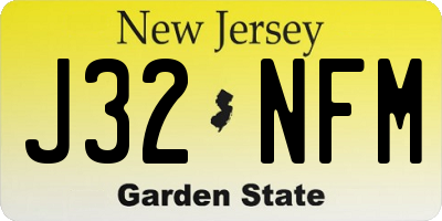 NJ license plate J32NFM