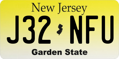 NJ license plate J32NFU