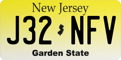 NJ license plate J32NFV