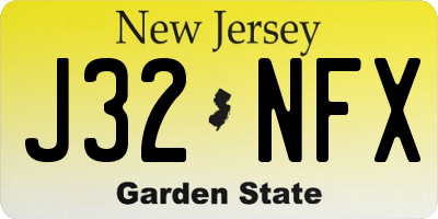 NJ license plate J32NFX