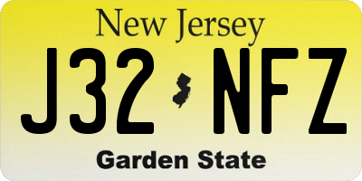 NJ license plate J32NFZ