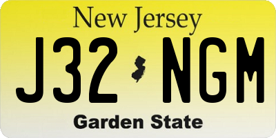 NJ license plate J32NGM