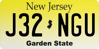 NJ license plate J32NGU