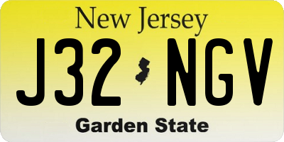 NJ license plate J32NGV