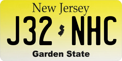 NJ license plate J32NHC