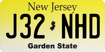 NJ license plate J32NHD