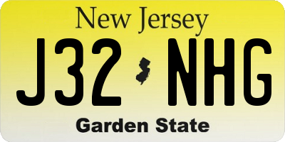 NJ license plate J32NHG