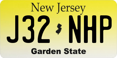 NJ license plate J32NHP
