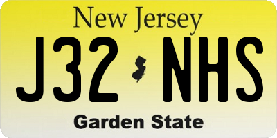 NJ license plate J32NHS