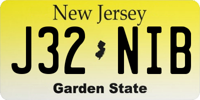 NJ license plate J32NIB
