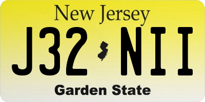 NJ license plate J32NII
