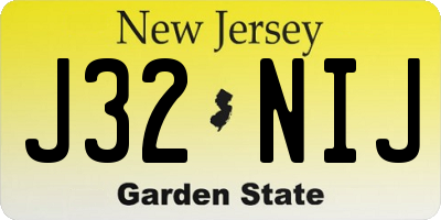 NJ license plate J32NIJ