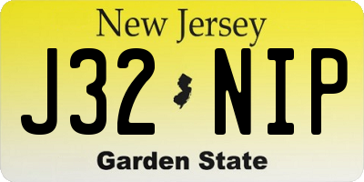 NJ license plate J32NIP