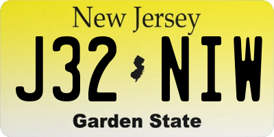 NJ license plate J32NIW