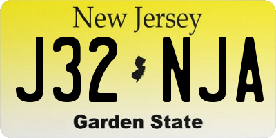 NJ license plate J32NJA