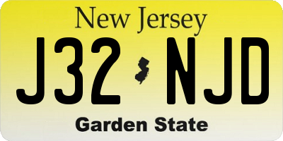 NJ license plate J32NJD
