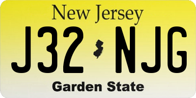NJ license plate J32NJG