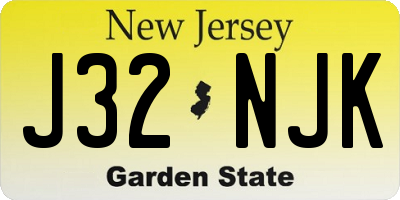 NJ license plate J32NJK
