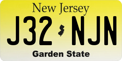 NJ license plate J32NJN