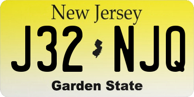 NJ license plate J32NJQ