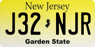NJ license plate J32NJR