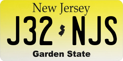 NJ license plate J32NJS