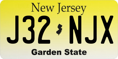 NJ license plate J32NJX