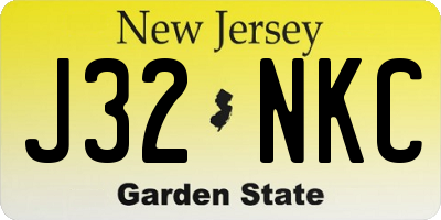 NJ license plate J32NKC
