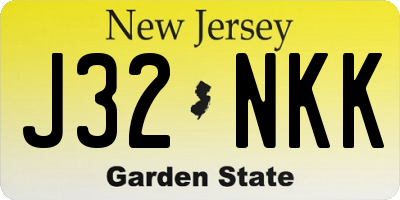 NJ license plate J32NKK
