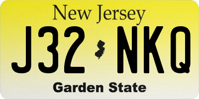 NJ license plate J32NKQ