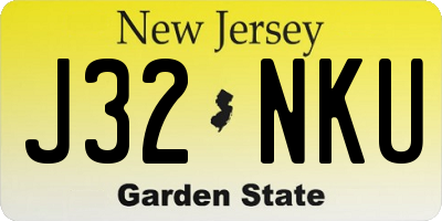 NJ license plate J32NKU