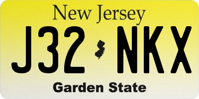NJ license plate J32NKX