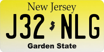 NJ license plate J32NLG
