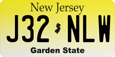 NJ license plate J32NLW